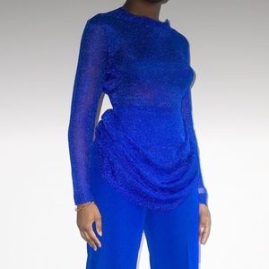 Nora cobalt blue sheer dress